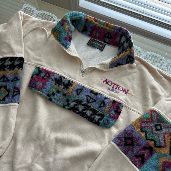 Vintage pullover - cream and patterned - Picture 6 of 7